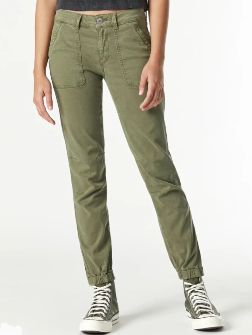 Mavi Ivy Olive Green Cargo Mid-Rise Slim Fit Twill Pants Size 26/28 Excellent! - Picture 3 of 16